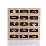 15 Slot Wooden Ring Organizer Jewelry Display Holder