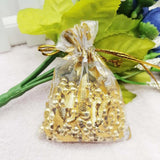 100Pcs/Lot Rose Flower Drawstring Organza Gift Bags Jewelry Packaging Pouches