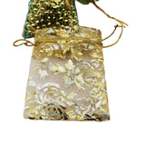 100Pcs/Lot Rose Flower Drawstring Organza Gift Bags Jewelry Packaging Pouches