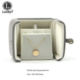 Gray Double Open Jewelry Box Wedding Ring Box