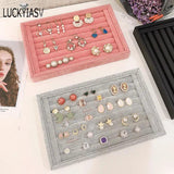 Velvet Jewelry Trays Box Earring Rings Storage Box