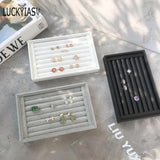 Velvet Jewelry Trays Box Earring Rings Storage Box