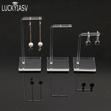3pcs Clear Acrylic Earring Display Stand Jewelry Showcase Organizer Holder