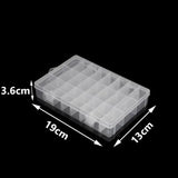 24 Lattice Double-button Transparent Plastic Box Jewelry Storage