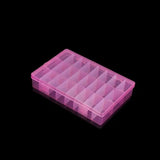 24 Lattice Double-button Transparent Plastic Box Jewelry Storage