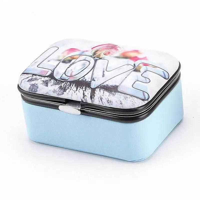 Mini PU Leather Jewelry Box Earring Ring Necklace Case Gift