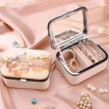Mini PU Leather Jewelry Box Earring Ring Necklace Case Gift