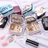 Mini PU Leather Jewelry Box Earring Ring Necklace Case Gift