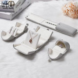 Gray Double Open Jewelry Box Wedding Ring Box Birthday Surprise Case