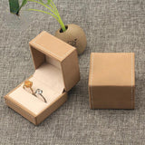 Brown Leather Jewelry Box Ring Display Holder Organizer
