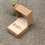 Brown Leather Jewelry Box Ring Display Holder Organizer