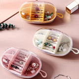Travel Jewelry Box with 3 Grid Layer Storage Organizer