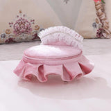 Pink Round Bed Chair Jewelry Box Mini Furniture Home Decor