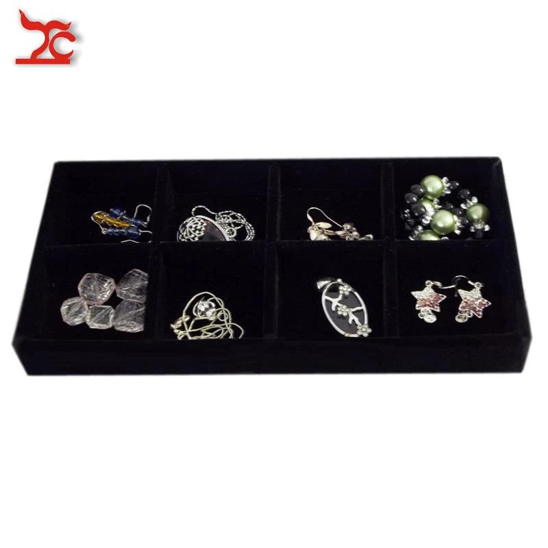 Velvet Jewelry Display Tray Earring Ring Organizer 11*22CM
