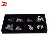 Velvet Jewelry Display Tray Earring Ring Organizer 11*22CM