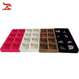 Velvet Jewelry Display Tray Earring Ring Organizer 11*22CM