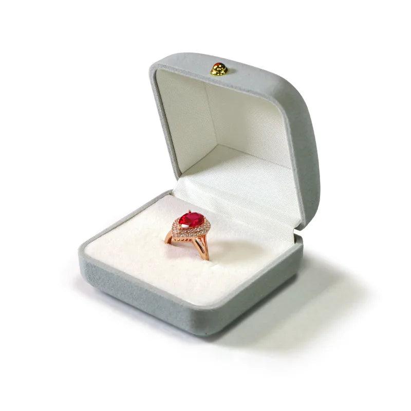 Velvet Heart Ring Box Jewelry Display Case Holder Wedding Gift Boxes