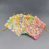 100pcs Rose Organza Gift Bag Christmas Wedding Packaging Small Mesh Sachet Bags