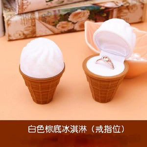 Ice Cream Ring Box Flocking Jewelry Box Ring Packaging Box