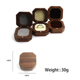 Personalized Square Ring Box Walnut Wood Proposal Engagement Wedding