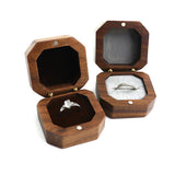 Personalized Square Ring Box Walnut Wood Proposal Engagement Wedding