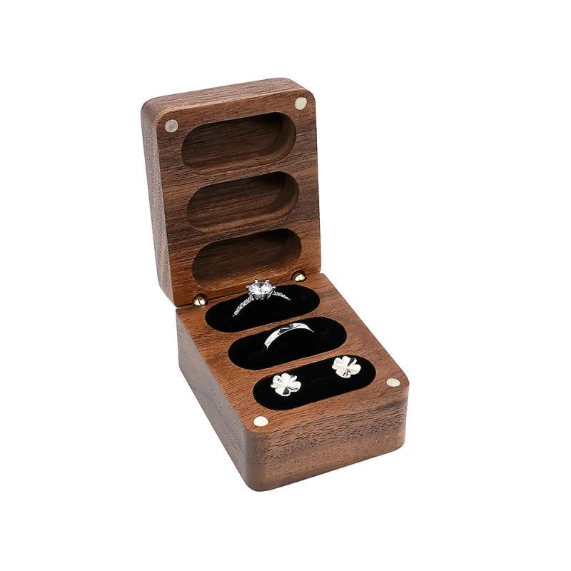 Wooden Jewelry Organizer Box with Velvet Lining