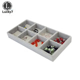 Velvet Jewelry Display Tray 8 Grids Organizer Box