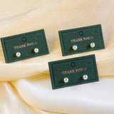 Dark Green Cardboard Display Card with Silver Foil for Jewelry Earrings
