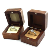Personalized Wedding Ring Bearer Box Walnut Jewelry Square Display Case