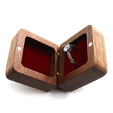 Personalized Wedding Ring Bearer Box Walnut Jewelry Square Display Case