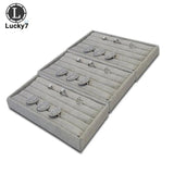 Velvet Ring Jewelry Display Tray Organizer Storage Box