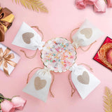 10pcs Burlap Heart Drawstring Bags for Party Wedding Birthdays