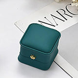 Green PU Leather Jewelry Box Crown Buckle Necklace Set