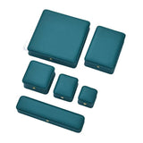 Green PU Leather Jewelry Box Crown Buckle Necklace Set