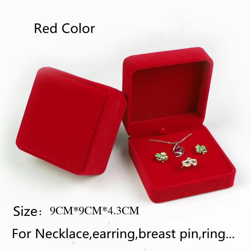 Red Velvet Wedding Ring Box Jewelry Holder