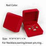 Red Velvet Wedding Ring Box Jewelry Holder