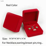 Red Velvet Wedding Ring Box Jewelry Holder