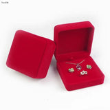 Red Velvet Wedding Ring Box Jewelry Holder