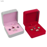 Red Velvet Wedding Ring Box Jewelry Holder