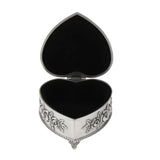 Vintage Flower Carved Jewelry Box Rings Holder Case