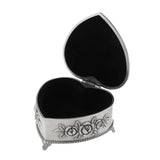 Vintage Flower Carved Jewelry Box Rings Holder Case