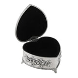 Vintage Flower Carved Jewelry Box Rings Holder Case