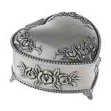 Vintage Flower Carved Jewelry Box Rings Holder Case