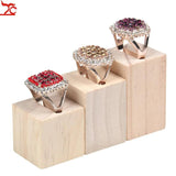 3 Pcs Wooden Ring Jewelry Display Stand Holder Organizer
