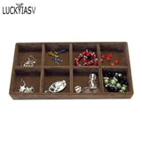 Velvet Jewelry Display Tray 8 Grids Ring Earrings Holder Container