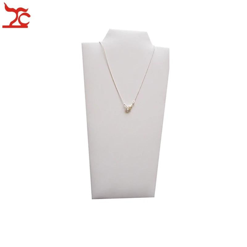 Foldable PU Necklace Rack Wooden Necklace Display Pendant Storage Organizer