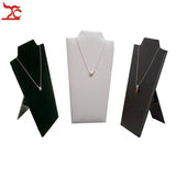 Foldable PU Necklace Rack Wooden Necklace Display Pendant Storage Organizer