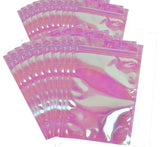 100Pcs Eyelash Package Holographic Zip Lock Bag Necklace Storage