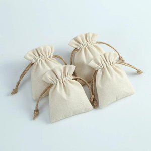 10Pcs Natural Cotton Jute Bags Gift Drawstring Pouches Jewelry Storage Bags