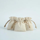 10Pcs Natural Cotton Jute Bags Gift Drawstring Pouches Jewelry Storage Bags